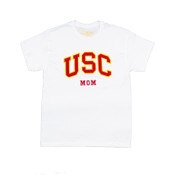USC Trojans White Arch with Stroke over Mom T-Shirt
